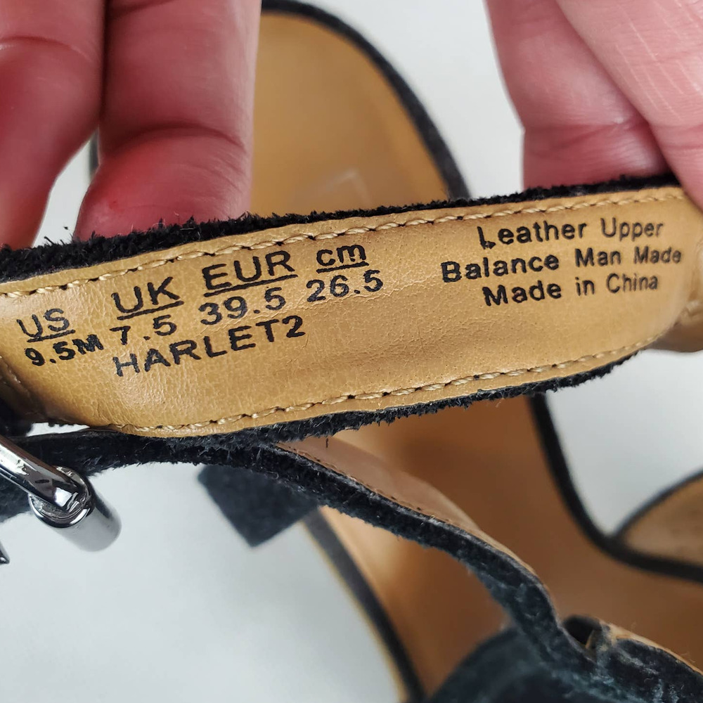 Franco Sarto Leather Harlet2 Peep Toe Sandals with Block Heel Slingback EUC 9.5M - Picture 8 of 10
